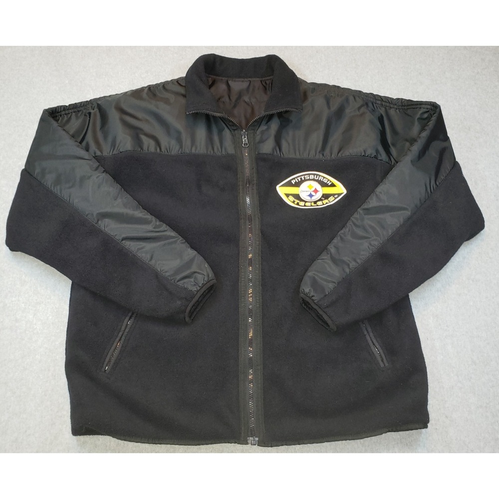 Mirage NFL Pittsburgh Steelers Jacket Reversible Men Black Sz L Softshell Fleece